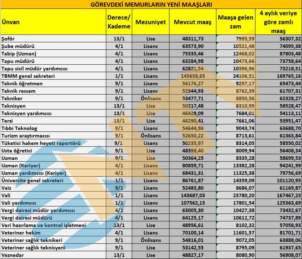 Memur maaşları ne kadar? Öğretmen, doktor, hemşire, polis maaşları belli oldu - 11