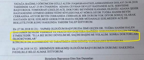 Hasta yakını doktoru şikayet için SABİM’e yazdı: İlla biz bunu dövelim mi?