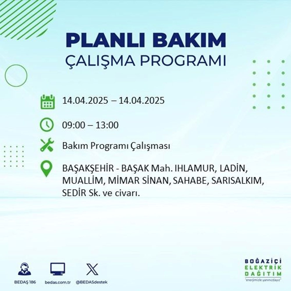 İstanbul'un 23 ilçesinde elektrik kesintisi: Elektrikler ne vakit gelecek? 9 saat sürecek (14 Nisan BEDAŞ kesinti programı) 93 ovJRD4N2SEmEphsFYA6 Dw