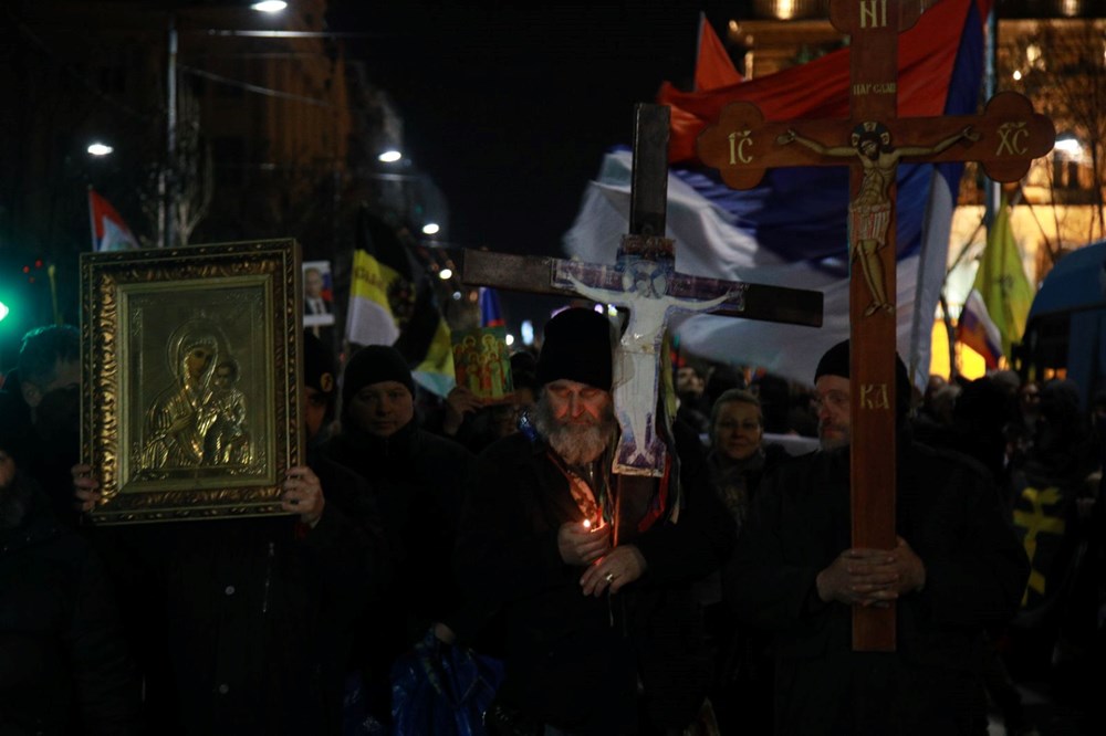 Sırbistan'ın başkenti Belgrad'da Rusya'ya destek gösterisi - 5