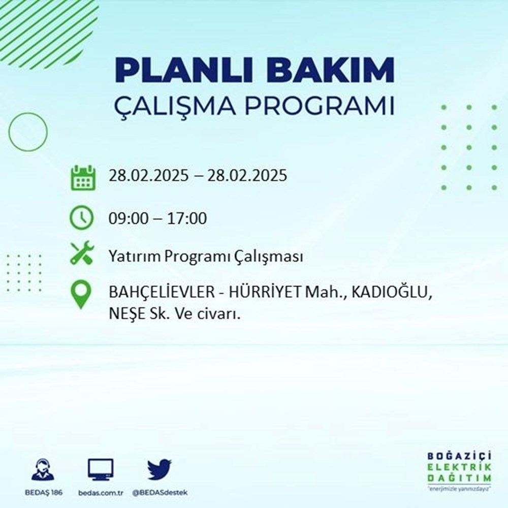 İstanbul'da Elektrikler Ne Zaman Gelecek? 21 İlçede BEDAŞ Kesinti Alarmı (28 Şubat) 87 p4oKIc6NO0C2o NUgm3l8A