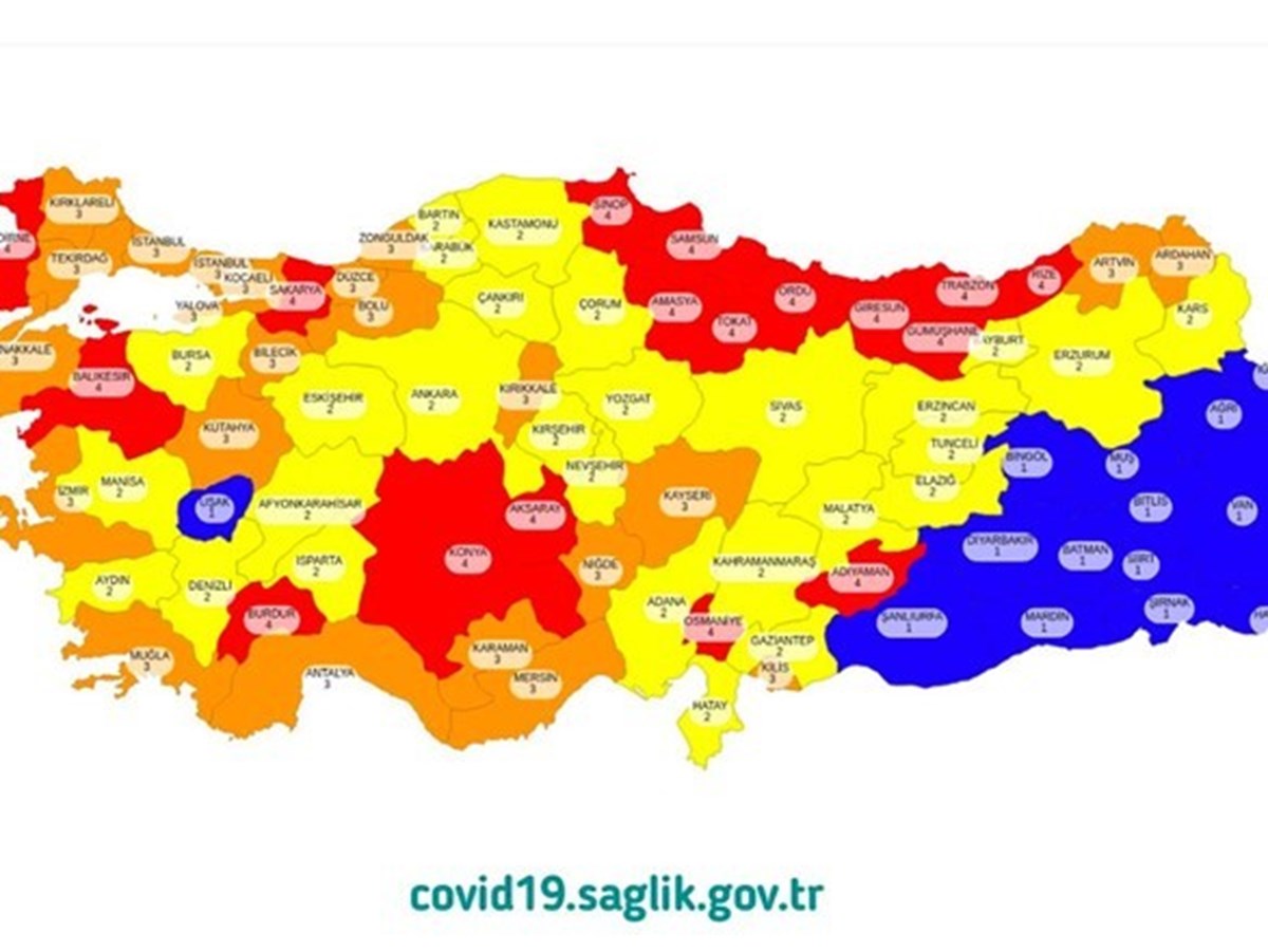 Son açıklanan il il risk haritası