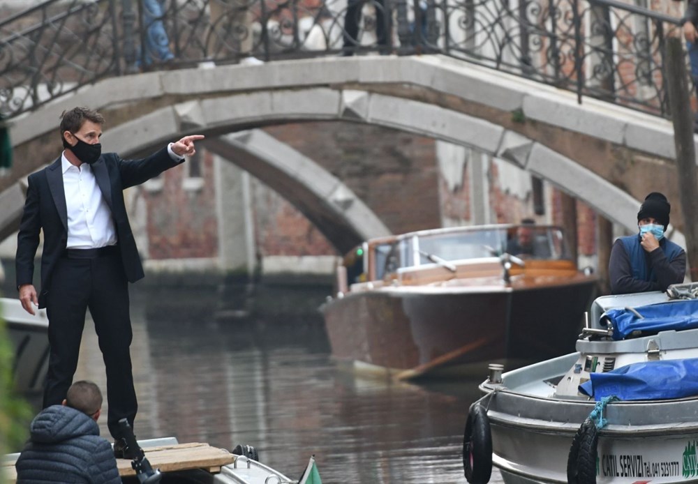 Tom Cruise Görevimiz Tehlike 7 filminin Venedik'teki setinde - 2