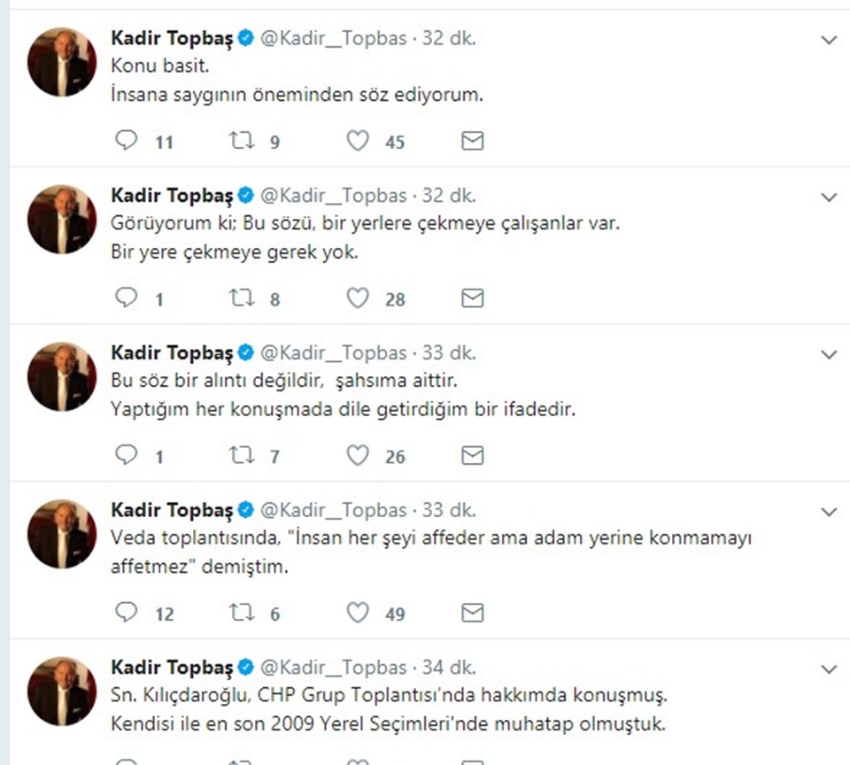 Kadir Topbaş'tan Kılıçdaroğlu'na yanıt - 1
