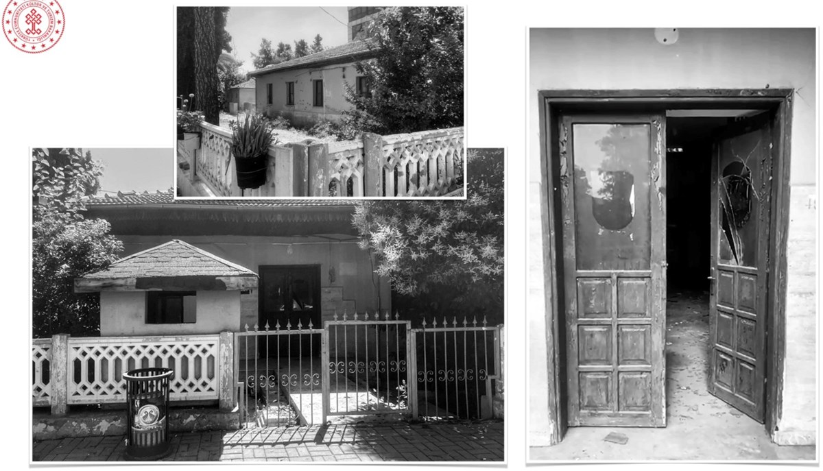 Modern bir kütüphaneye dönüşen binanın metruk dönemine ait fotoğrafı Modern bir kütüphaneye dönüşen binanın metruk dönemine ait fotoğrafı