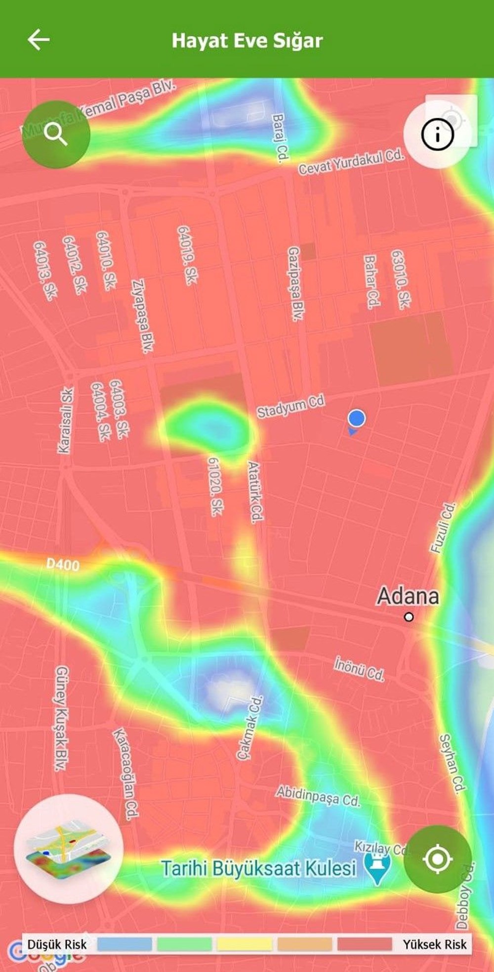 Adana Hazard Map Scared: The Only Place Left Not Red!  - 10