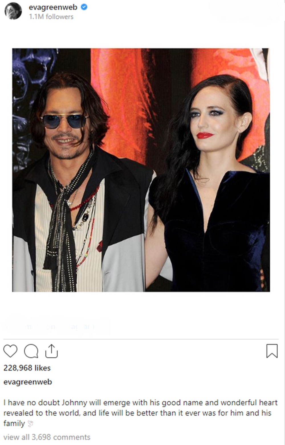 Johnny Depp ve Amber Heard davasında Depp'e rol arkadaşı Eva Green'den destek geldi - 2