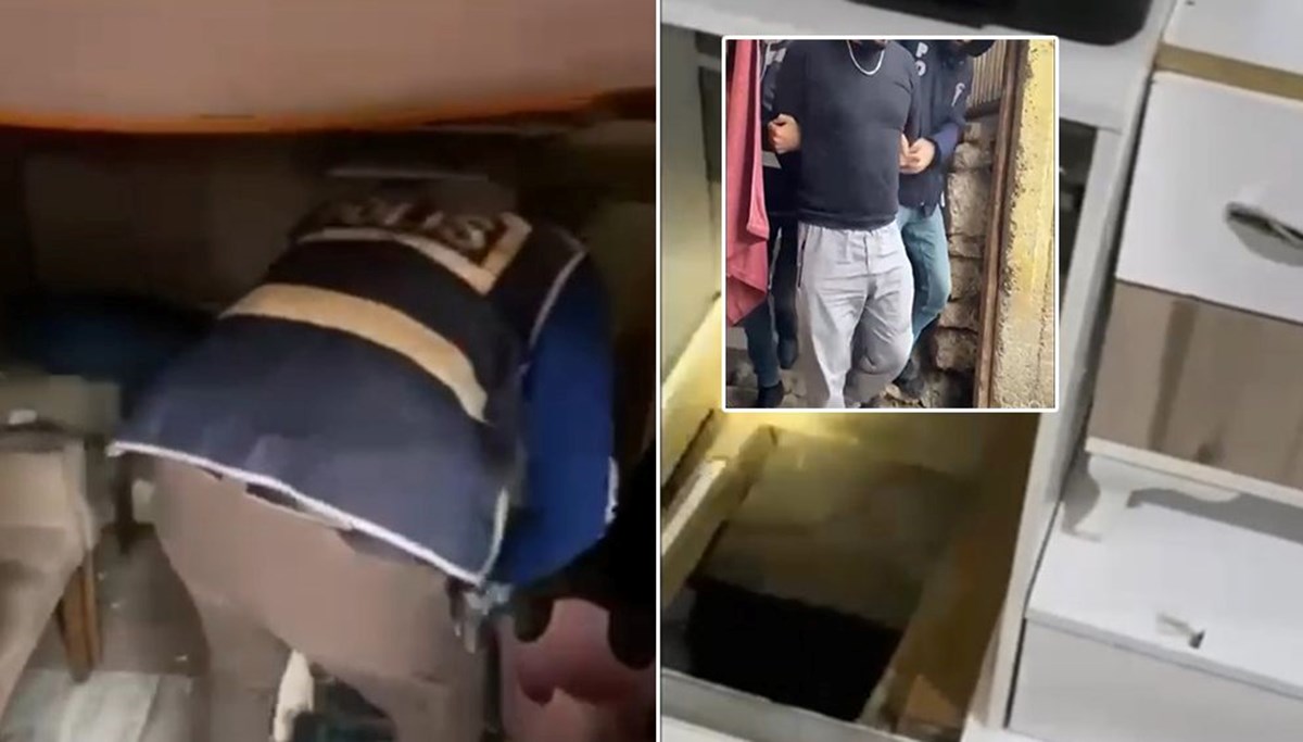 Polis baskınıyla yakalanan cezaevi firarisinin evine kaçış tüneli kazdığı oraya çıktı Polis baskınıyla yakalanan cezaevi firarisinin evine kaçış tüneli kazdığı oraya çıktı