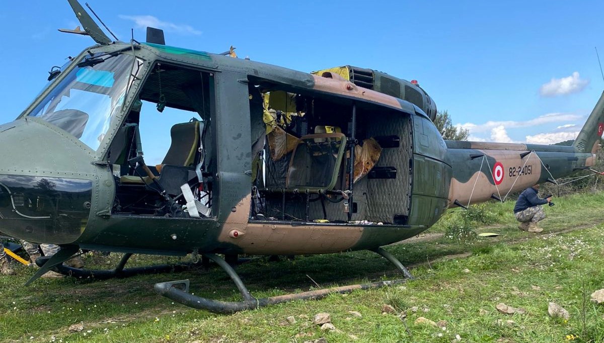 Araziye zorunlu iniş yaptı: Askeri helikopter bulunduğu yerden kaldırılamadı