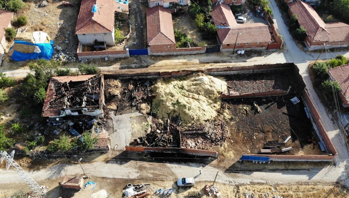 Çorum'da mandıra yangını