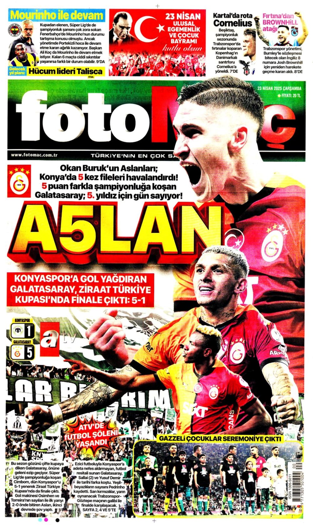 "Aslan finale kükredi" (23 Nisan 2025 spor manşetleri) - 12