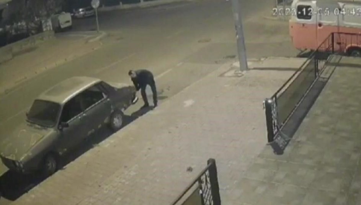 Kayseri'de 7 aracın lastiğini patlatıp Kayseri'de 7 aracın lastiğini patlatıp