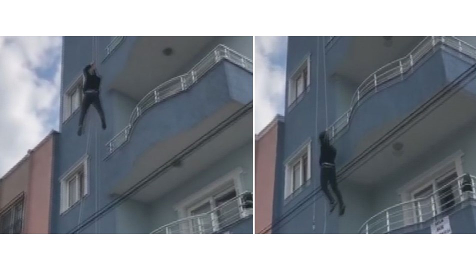 Canını hiçe sayarak eşya taşıdı!