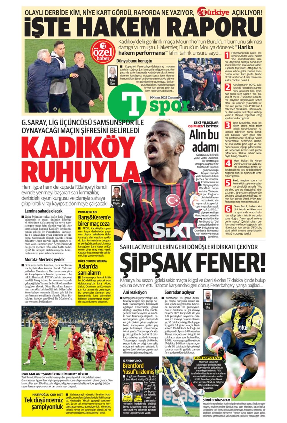 "Kevin De Bruyne derbisi" (9 Nisan 2025 spor manşetleri) - 34