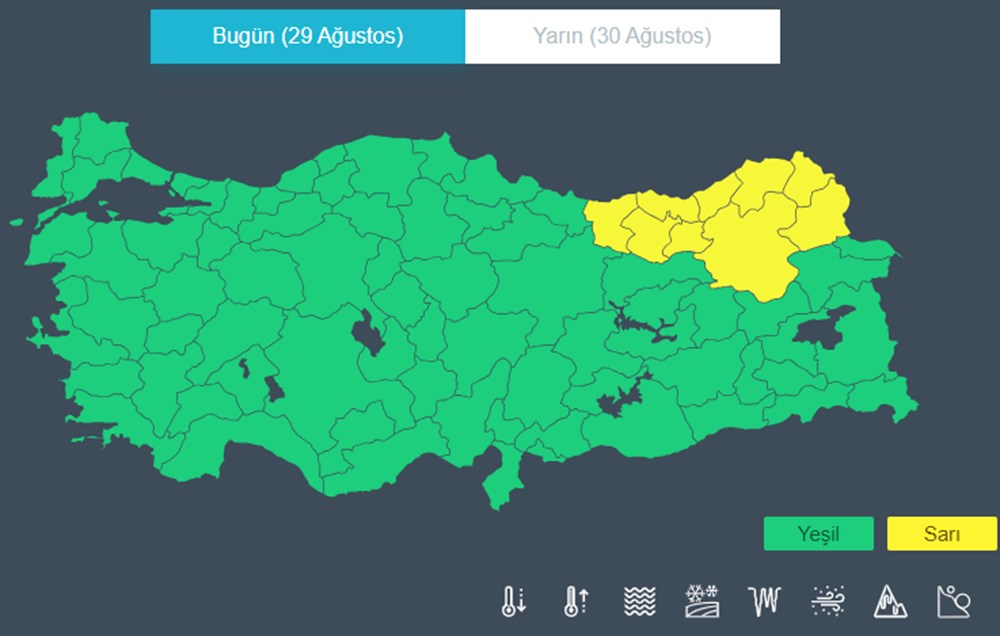 9 il için sarı kodlu yağış uyarısı (Bugün hava nasıl olacak?) - 3
