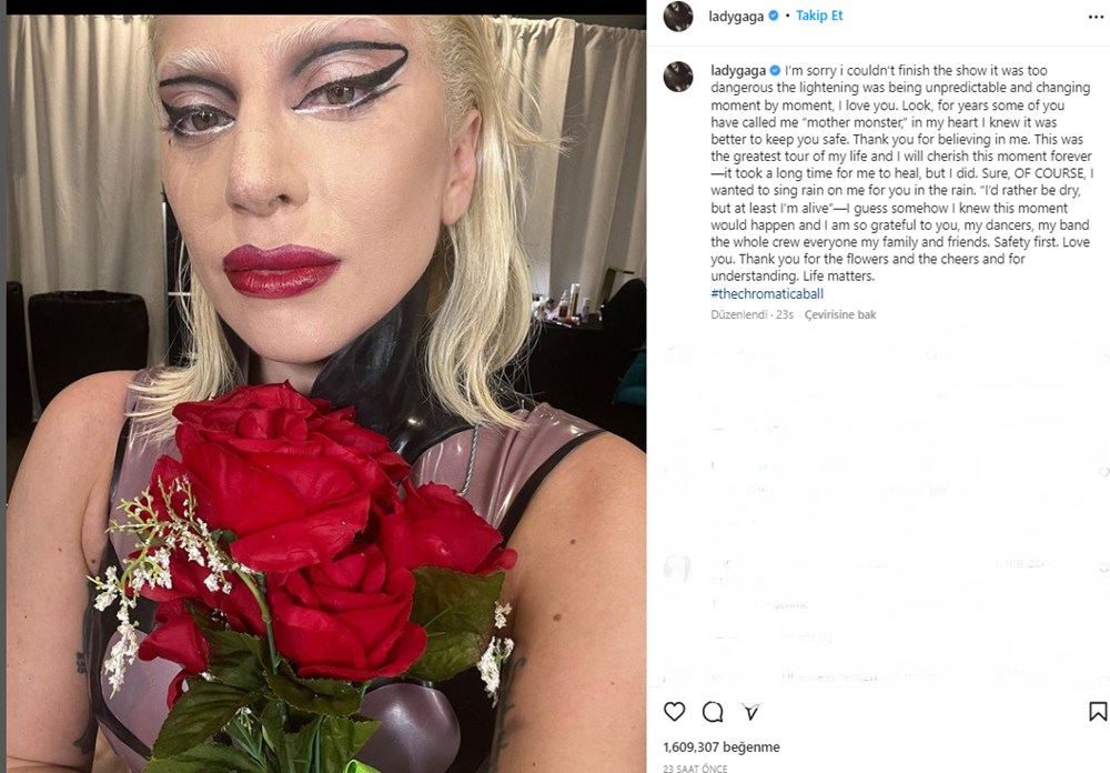 Lady Gaga 65 bin kişilik konseri yarıda kesmek zorunda kaldı - 5