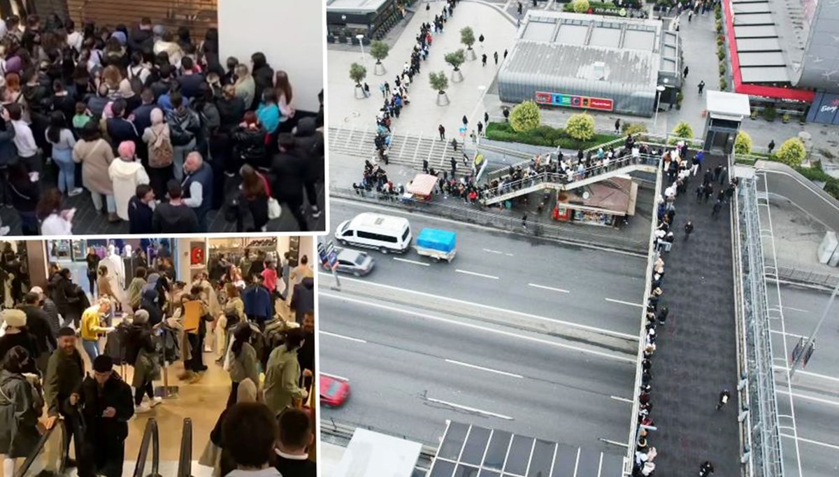 AVM’lerde efsane cuma yoğunluğu | Kuyruk metrobüs üst geçidine ulaştı, indirimli ürün almak isteyenler birbirleriyle yarıştı AVM’lerde efsane cuma yoğunluğu | Kuyruk metrobüs üst geçidine ulaştı, indirimli ürün almak isteyenler birbirleriyle yarıştı
