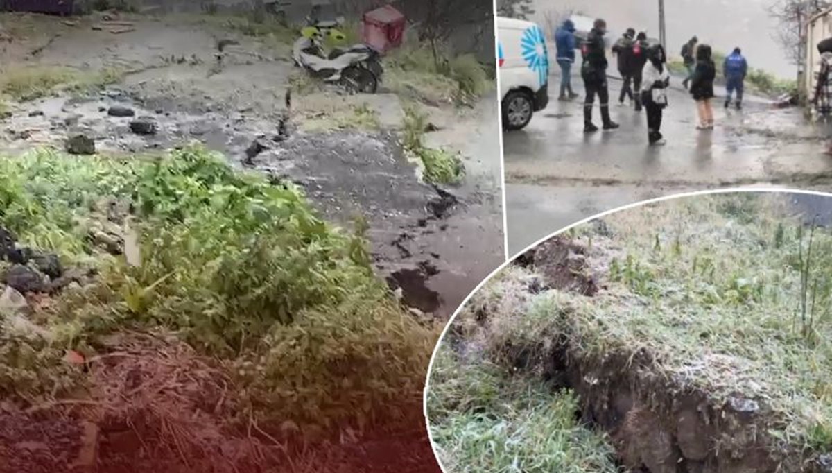 Yollarda çatlaklar oluştu! Eyüpsultan'da 4 bina tahliye edildi Yollarda çatlaklar oluştu! Eyüpsultan'da 4 bina tahliye edildi