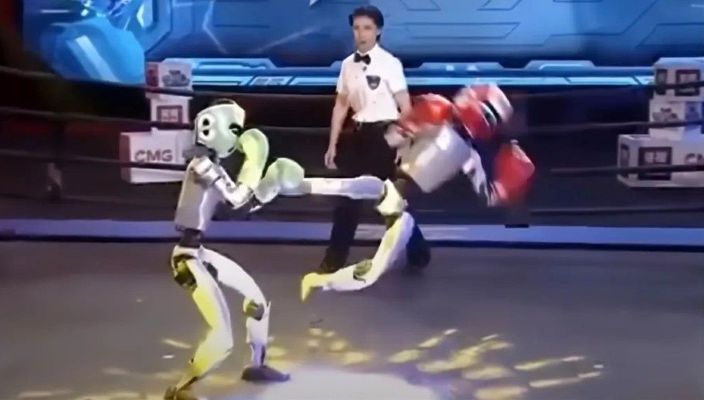 Çin'de robot boks maçı