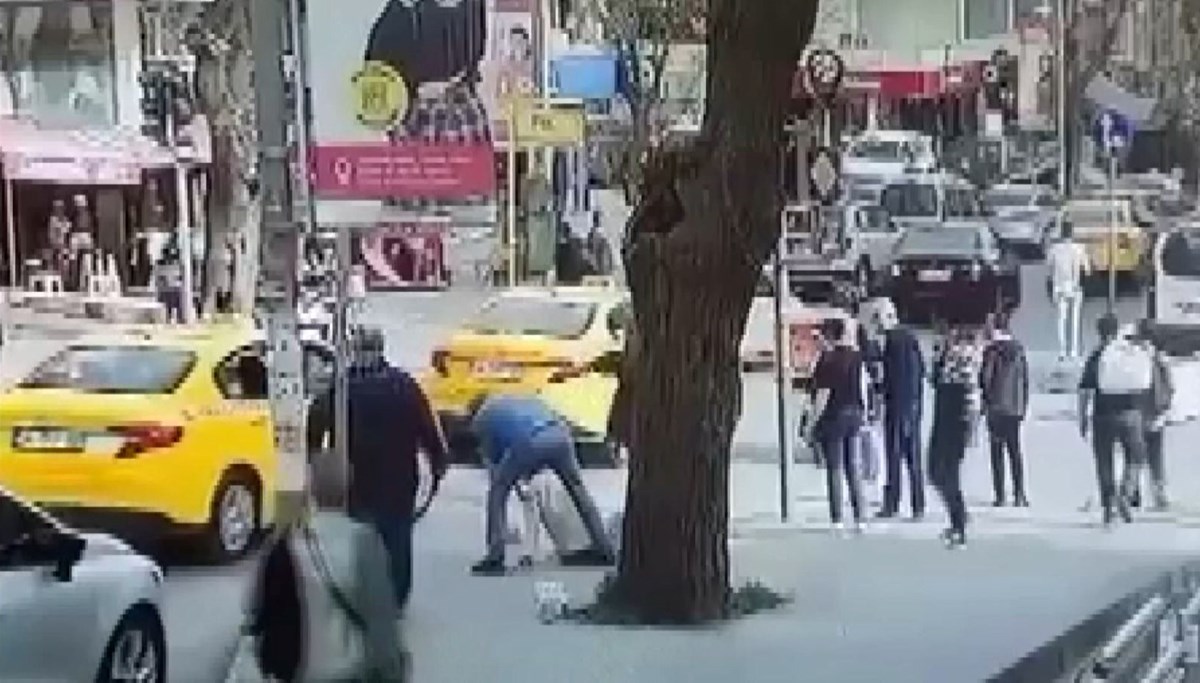 İstanbul’da taksiciden yayaya yumruk