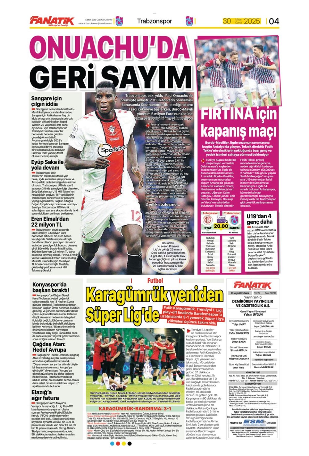 "İlkay sürprizi" (30 Mayıs 2025 spor manşetleri) - 4