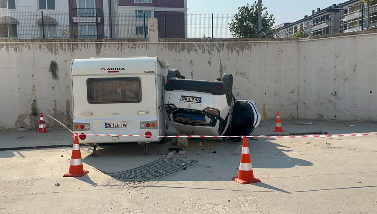 5 metre yükseklikten siteye uçtu 5 metre yükseklikten siteye uçtu