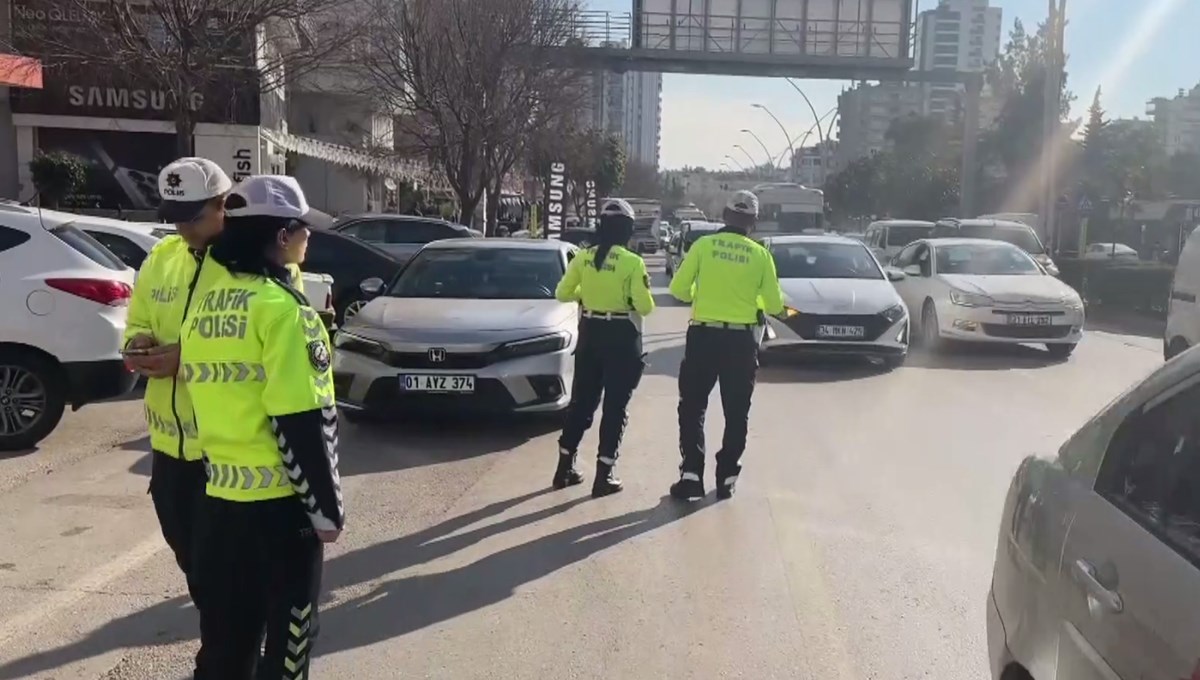 Adana'da drone destekli trafik uygulaması yapıldı