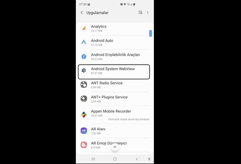 Android uygulamalar 'Android System Webview' nedeniyle çöküyor (Google'dan çözüm açıklaması) - 8
