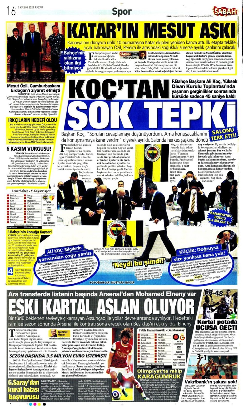 Günün spor manşetleri (7 Kasım 2021) - 16