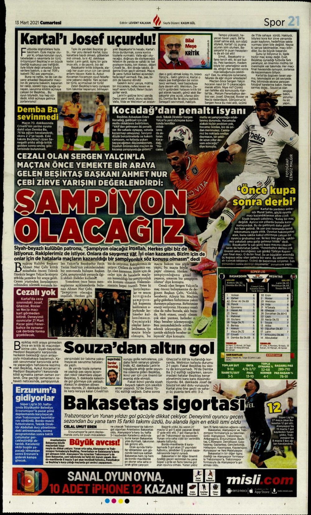 Günün spor manşetleri (13 Mart 2021) - 10