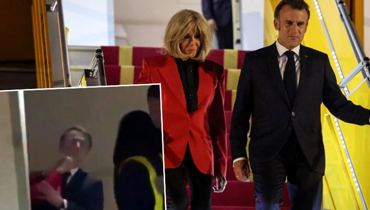 Fransa Cumhurbaşkanı Macron'a eşinden tokat Fransa Cumhurbaşkanı Macron'a eşinden tokat