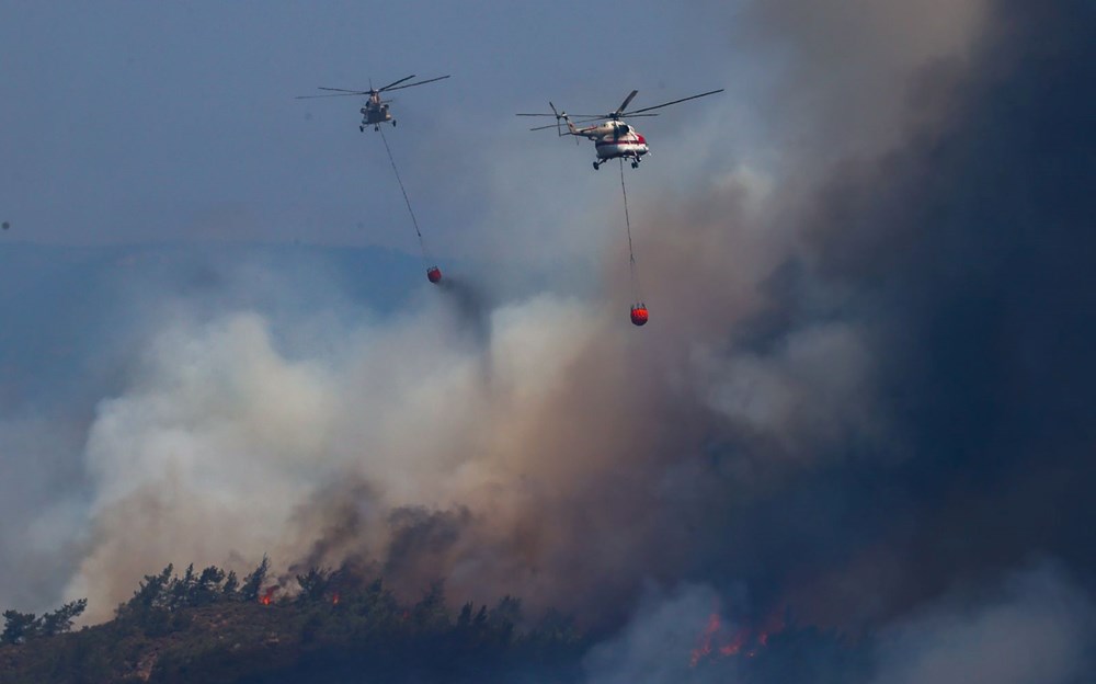 Marmaris'te orman yangını: Rüzgarın etkisiyle yeniden şiddetlendi - 11