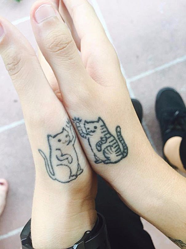 Парные Тату Кошки