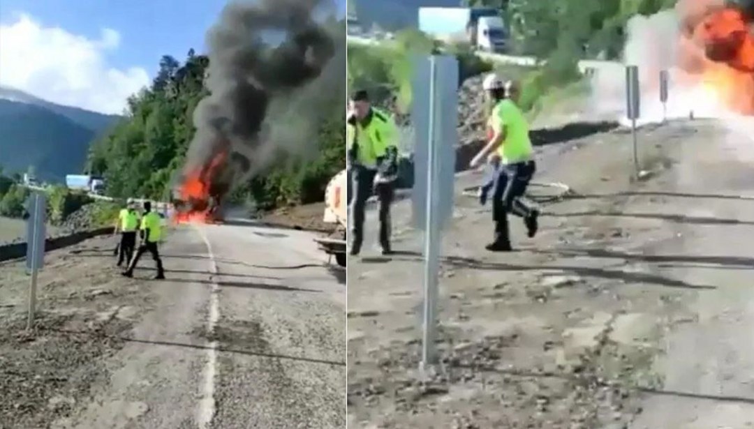 Kastamonu Bozkurt'a yardım malzemesi taşınan TIR'da yangın çıktı - Vimarsana News