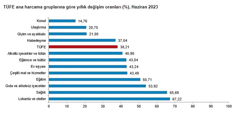 Haziran enflasyonu açıklandı (2023 TÜİK Haziran ayı TÜFE verileri) - 1