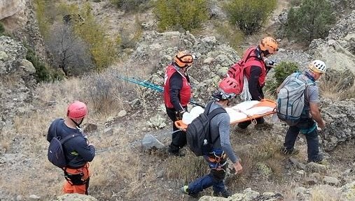 Bolu'da zorlu kanyonda arama kurtarma tatbikatı