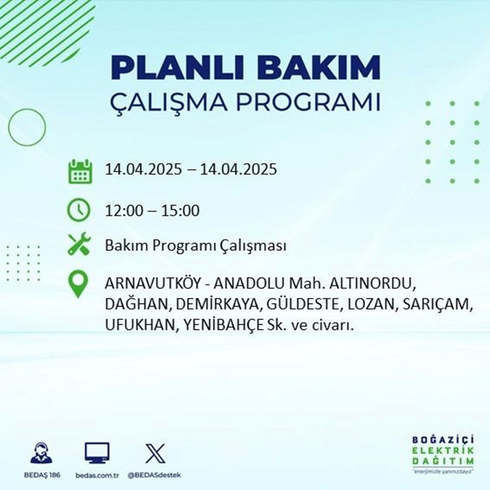 İstanbul'un 23 ilçesinde elektrik kesintisi: Elektrikler ne vakit gelecek? 9 saat sürecek (14 Nisan BEDAŞ kesinti programı) 73 r00QtWrDVkiLpFBZyPoAHg