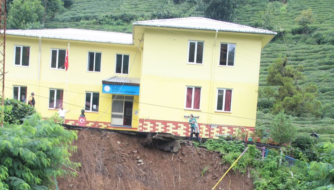 Rize'deki heyelanda bahçesi hasar gören okul, eğitime açılacak - Vimarsana News