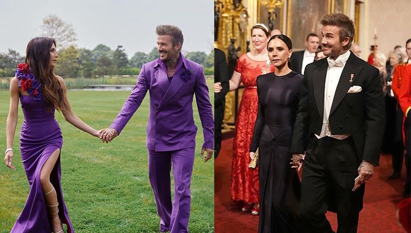 Beckham çifti Buckingham Sarayı'nda