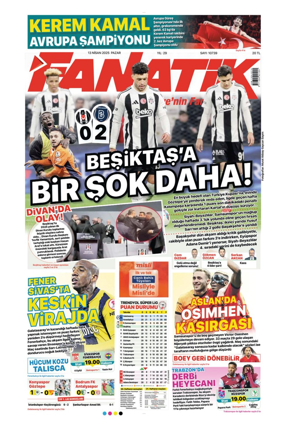 "Kartal ağır yaralı" (13 Nisan 2025 spor manşetleri) - 6