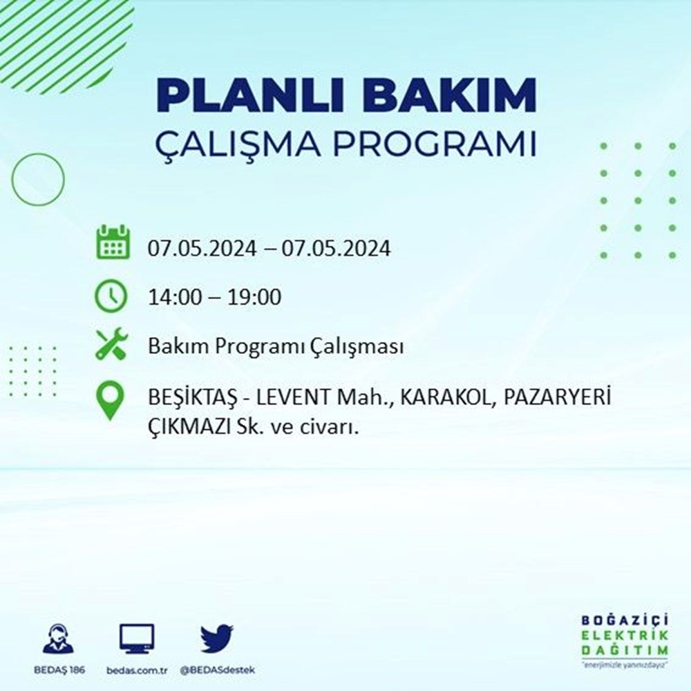 تركيا اليوم انقطاع التيار الكهربائي في 23 منطقة في إسطنبول.. تعرف على الجدول انقطاع التيار الكهربائي عن 23 منطقة بإسطنبول: متى تعود الكهرباء؟ (برنامج قطع BEDAŞ بتاريخ 7 مايو) - 20