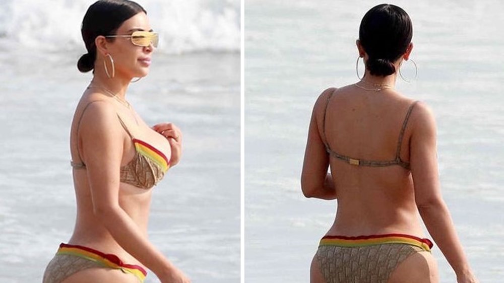 Beach Candid On Sex Kim Kardashian
