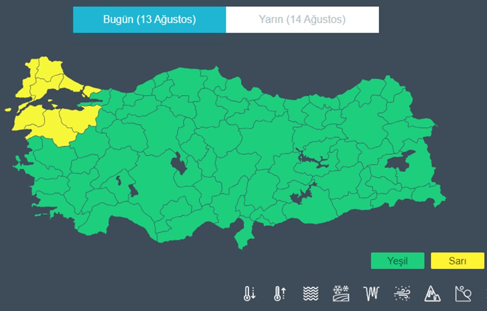 Marmara Bölgesi için fırtına uyarısı (13 Ağustos 2023 bugün hava nasıl olacak?) - 6