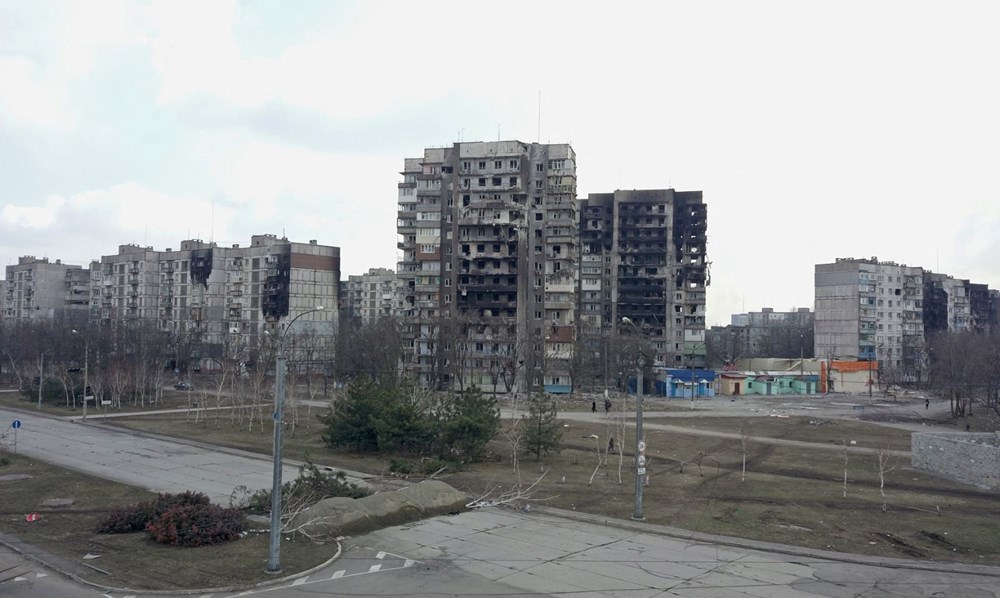 Drone görüntüleri Mariupol'ün cehenneme dönüştüğünü gösterdi: Şehrin yüzde 90'ından fazlası hasar gördü - 6
