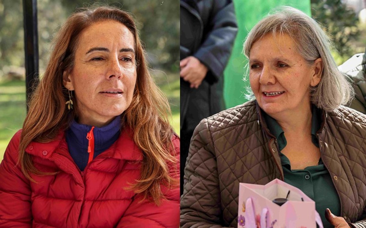 Programa dahil olan kadın çiftçilerden İpek Zivane ve Belma Dağara.
