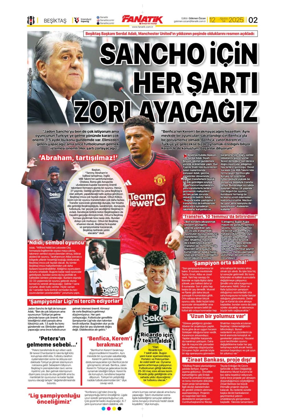 "Altyapıya Osimhen menüsü" (12 Ağustos spor manşetleri) - 4