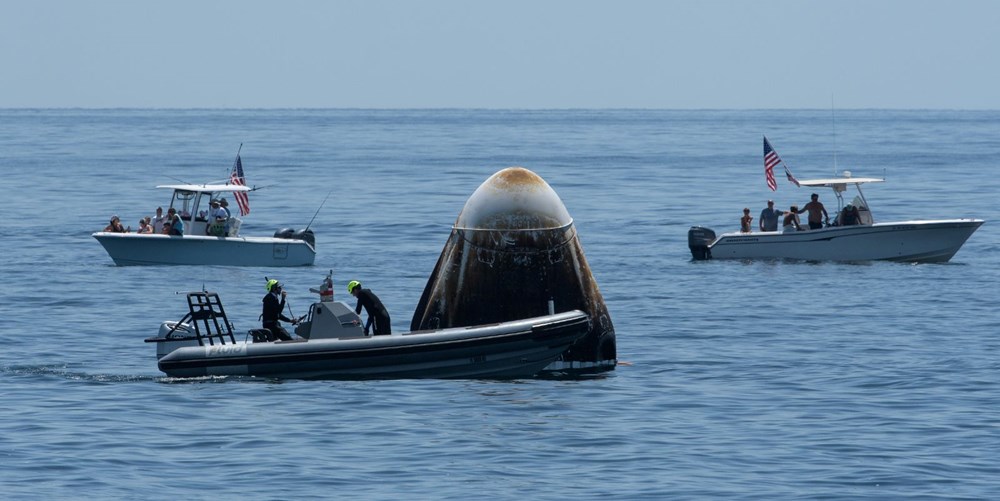 NASA astronotları SpaceX kapsülü ile Dünya'ya döndü - 5