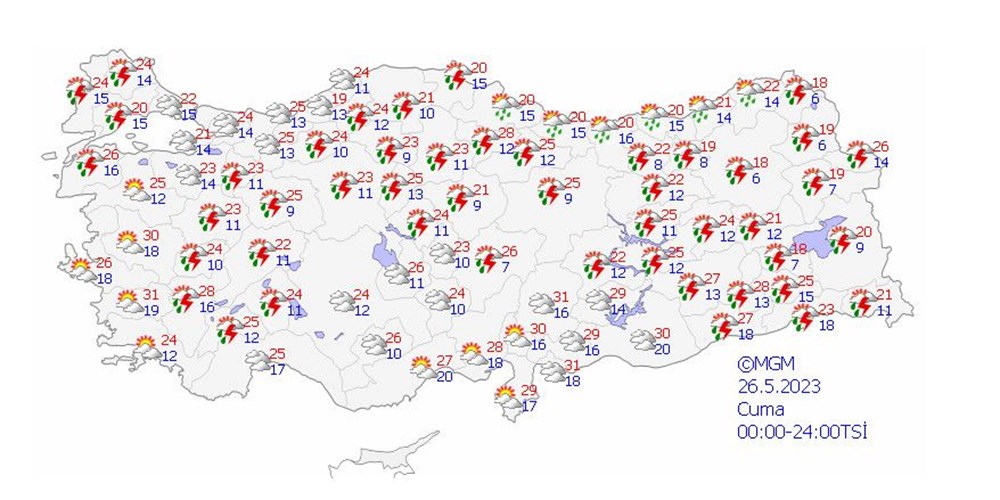15 il için kuvvetli yağış ve fırtına uyarısı (Bugün hava nasıl olacak?) - 16