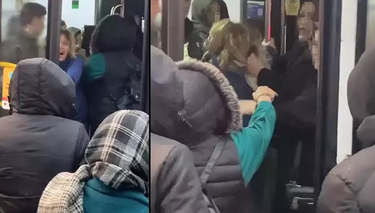 Kartal'da otobüste 2 kadın yolcu arasında saç saça kavga! Kartal'da otobüste 2 kadın yolcu arasında saç saça kavga!