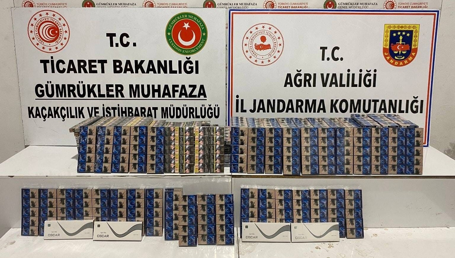 Ağrı'da çok sayıda gümrük kaçağı sigara ele geçirildi